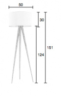 Gulvlampe \'Tripod\' - Træ og hvid