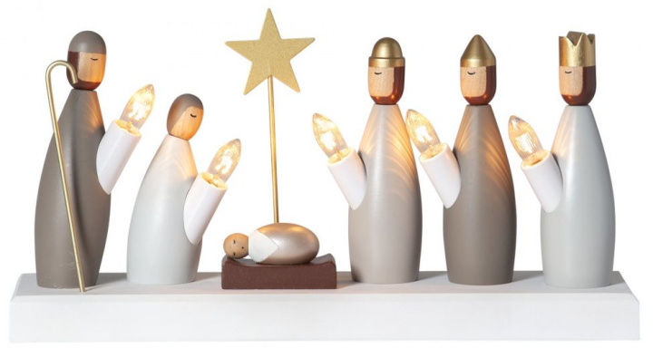 Adventskrans \'Krubba\' - Hvid i gruppen Belysning / Lamper / Julebelysning hos Reforma (652-85)