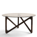 Sofabord \'Modica\' Ø80 – Valnød/Glas