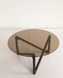 Sofabord \'Modica\' Ø80 – Valnød/Glas