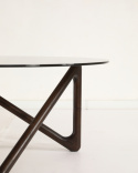 Sofabord \'Modica\' Ø80 – Valnød/Glas