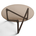Sofabord \'Modica\' Ø80 – Valnød/Glas