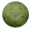 Rund tæppe \'Aranga Super Soft\' 80cm - Oliven
