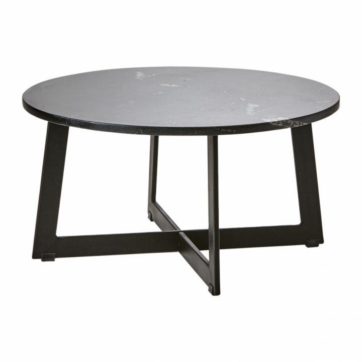 Sofabord \'Milan L\' rundt 70cm - Sort/marmor i gruppen Møbler / Bord hos Reforma (797-387-60)