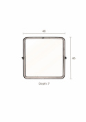 Spejl \'Poke\' 40x40cm - Sort