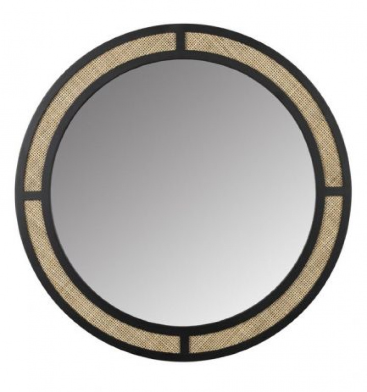 Spejl \'Aida\' Rund - Natur/Sort i gruppen Indretning / Dekoration / Spejle hos Reforma (8100048)