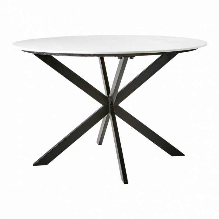 Spisebord \'Milan\' rundt 120cm - Hvid/sort i gruppen Møbler / Bord / Runde spiseborde hos Reforma (811-729-10)