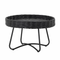 Sofabord \'Hattie\' 60cm Rundt - Sort/Rattan