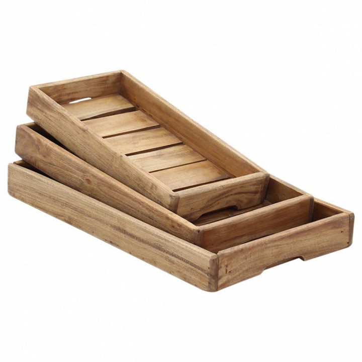 3-pak Træbakke \'Recycled\' - Træ i gruppen Møbler / Hylder & opbevaring / Småopbevaring hos Reforma (861004)