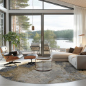 Rund tæppe \'Travale\' 180cm - Grå/Multi