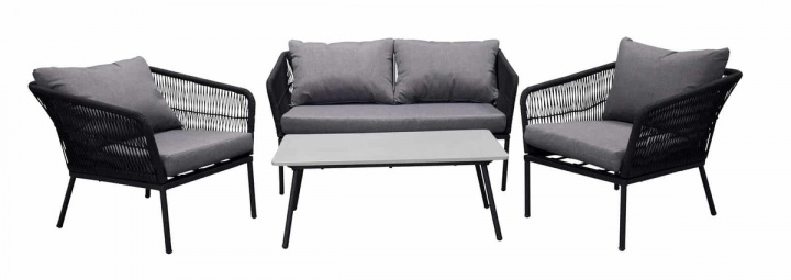Sofa gruppe \'Gaeta\' - Sort i gruppen Møbler / Havemøbler / Uderum hos Reforma (9559-022)