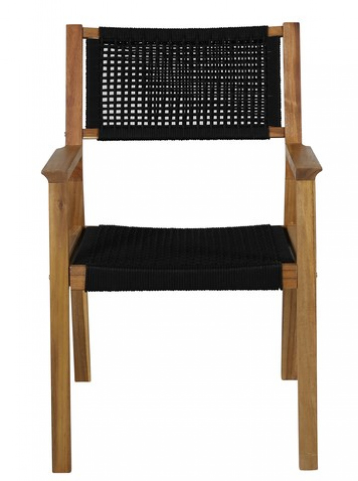 Spisestol \'Lindby\' - Sort/Natur i gruppen Møbler / Havemøbler / Havestole hos Reforma (9605-076)