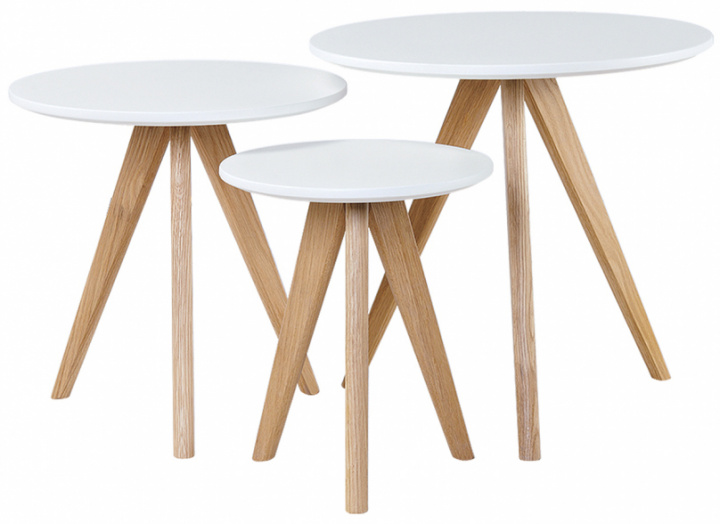 Sofabord \'Dalby\' 3 dele - Hvid i gruppen Møbler / Bord / Sofabord hos Reforma (9655 oak)
