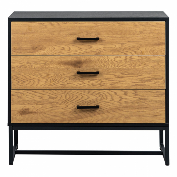 Kommode \'Amster\' - Eg/Svart i gruppen Møbler / Hylder & opbevaring / Kommoder hos Reforma (AMSTERCD01)