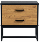 Sengebord \'Amster\' - Eg/Svart