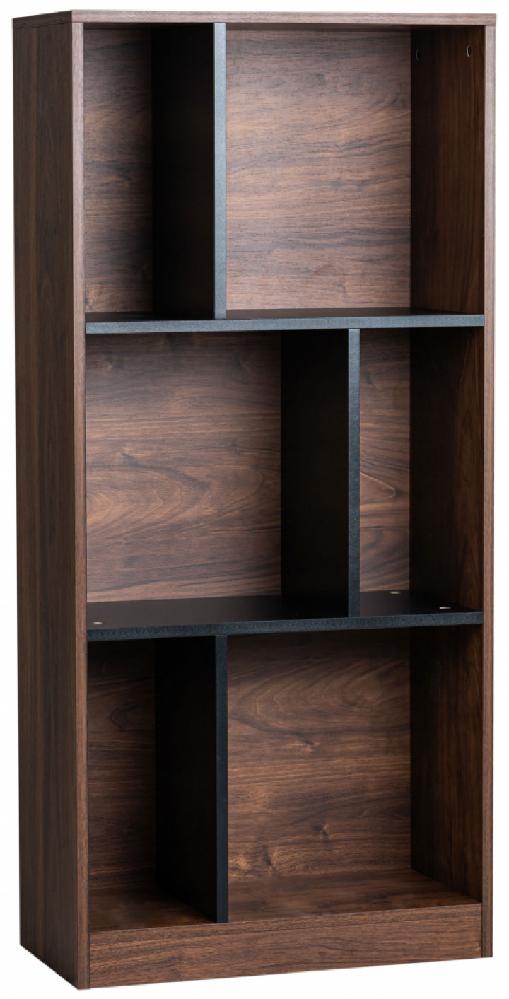 Bogreol \'Colin\' 60x129 - Valnød/Sort i gruppen Møbler / Hylder & opbevaring / Bogreoler hos Reforma (COLINBS05)