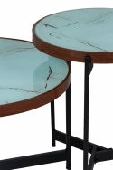 Sofabord \'Marble\' 2 dele - Sort/Hvid