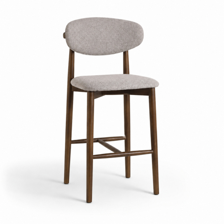 Barstol \'Milo\' - Valnød/Grå i gruppen Møbler / Sidde møbler / Barstole hos Reforma (DC002-walnut)