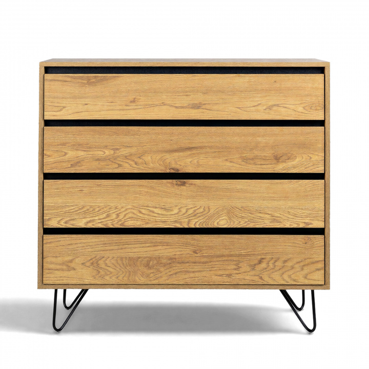 Kommode \'Elle\' 90x90 - Eg/Sort i gruppen Møbler / Hylder & opbevaring / Kommoder hos Reforma (ELLECD02-wood)