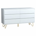 Kommode \'Elle\' 120x70 - Hvid/Messing