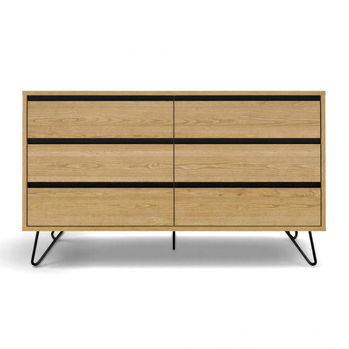 Kommode \'Elle\' 120x70 - Eg/Sort i gruppen Møbler / Hylder & opbevaring / Kommoder hos Reforma (ELLECD03-wood)