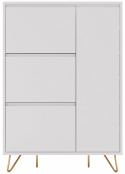 Sko skab \'Elle\' - Hvid/Messing