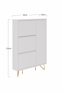 Sko skab \'Elle\' - Hvid/Messing