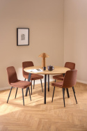 Spisebord \'Cadiz\' Rundt 120x75cm - Natur/Sort