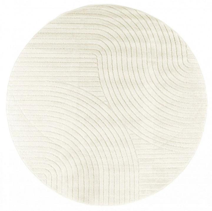 Rundt tæppe \'Devon\' - Creme i gruppen Indretning / Tæpper / Vævede tæpper hos Reforma (H100046)