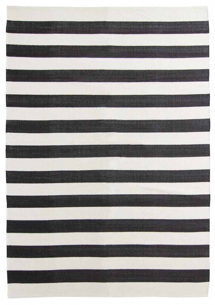 Bomuldstæppe \'Nilo\' - Hvid/Sort i gruppen Indretning / Tæpper / Vævede tæpper hos Reforma (H100111)