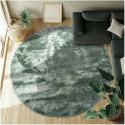 Rundt tæppe \'Aranga Super Soft Fur\' - Grøn