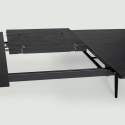Spisebord med tillægsplade \'Dawn\' 180-230x105cm - Sort