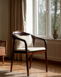Armlænestol \'Aspa\' - Mørkebrun/Beige