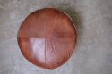 Læderpuf \'Olivia\' Rund - Brun