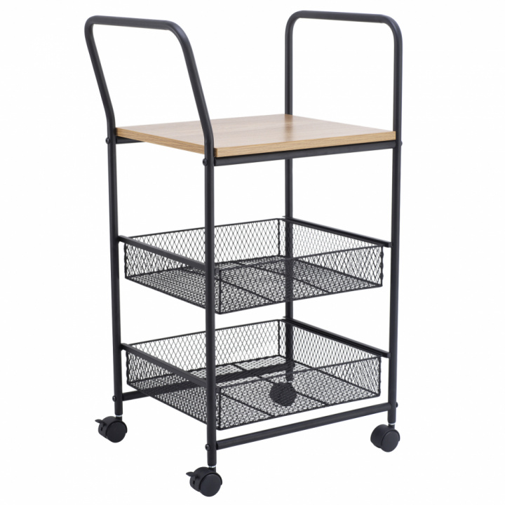 Køkkenvogn/Drinkvogn \'Grums\' - Sort/Træ i gruppen Møbler / Bord / Serveringsvogne & Rulleborde hos Reforma (MGC0313B)