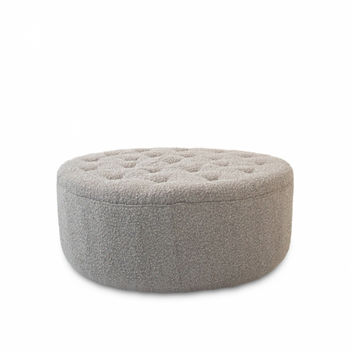 Puf \'Dimple\' Rundt 100cm - Grå i gruppen Møbler / Sofaer / Sædepuffer & Fodskamler hos Reforma (NJ5346-BG09)