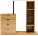 Tøjholder \'Nova\' 4 skuffer - Eg/Sort