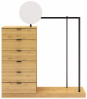 Tøjstativ \'Nova\' 6 skuffer - Eg/Sort