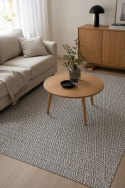 T&aelig;ppe \'Cozy Luxury\' 160x230cm - Gr&aring;/Hvid