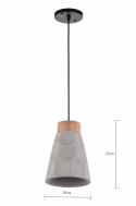 Loftlampe \'Mark\' - Træ/Cement