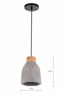Loftlampe \'Mika\' - Træ/Cement