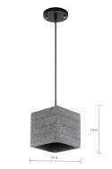Loftlampe \'Stone Cube\' - Cement