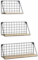 3-pak Væghylder \'Net\' - Sort/Natur