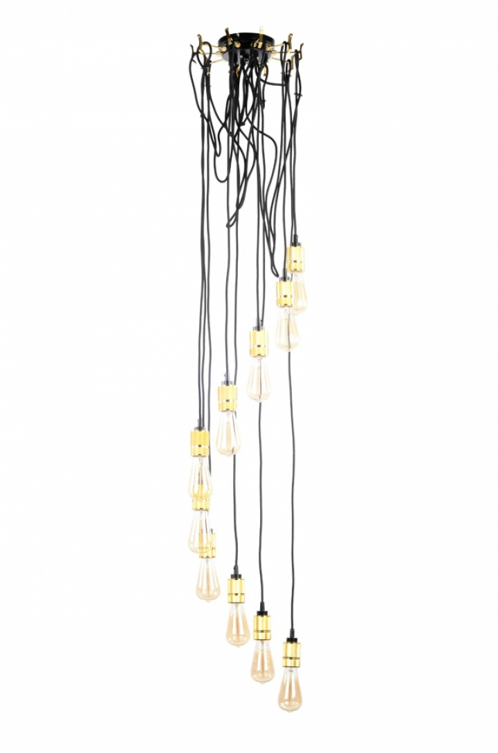 Loftlampe \'10 Cords\' - Sort/Messing i gruppen Belysning / Lamper / Loftlamper hos Reforma (RH230)