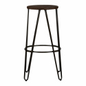 Puf \'Rustic\' 75cm - Træ/Stål