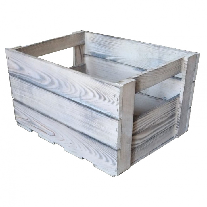 Trækasse \'Lera\' - Hvid/Træ i gruppen Møbler / Hylder & opbevaring / Kasser & Kurve hos Reforma (S25-wooden-C)
