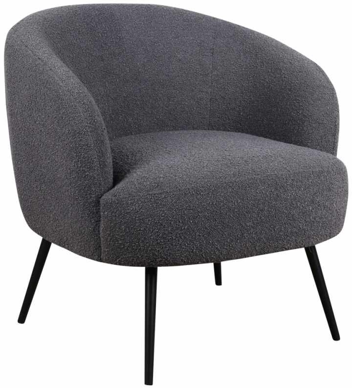 Lænestol \'Capri\' - Mørkegrå/Bouclé i gruppen Møbler / Sidde møbler / Lænestole hos Reforma (T8047-boucle-dark-grey)