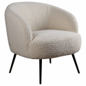 Lænestol \'Capri\' - Hvid/Bouclé