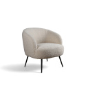 L&aelig;nestol \'Capri\' - Hvid/Boucl&eacute;