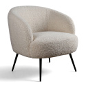 L&aelig;nestol \'Capri\' - Hvid/Boucl&eacute;
